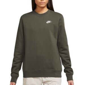 Nike Green and White Crew Neck Sweatshirt